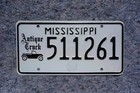 Mississippi Antique Truck License Plate