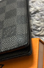 Auth Louis Vuitton Card Case Organizer Depoche  N63143 Black Damier Graphite Lv