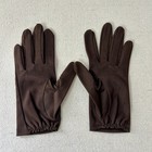 Gloves Women   s Brown Double Woven Nylon Wrist Length Vtg