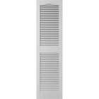 Ekena Millwork Vinyl Open Louver Shutters 12  X 55  White Pair Cathedral Top