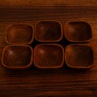 Danish Mid Century Modern Studio Designed Set Of Six Hand Carved Teak Wood Bowls