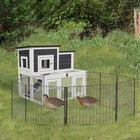 Large Outdoor Wooden Quail Cage Rabbit Hutch Chicken Coop With Run   Ramp 2 Tier