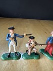 1 32 American Colonial Artillerymen 4 Pieces Set  Painted Plastic Figures