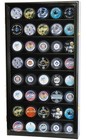 Hockey Pucks Display Case 40 Black Wood Wall Mount Cabinet Uv Lock Shadow Box