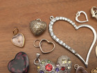 Vintage-now 15 Piece Heart Valentine Pendants Charms Craft Jewelry Making Lot  1
