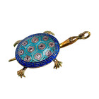 Vintage Chinese Turtle Pendant- Articulating Silver   Enamel  2 9 Gram 30 X 19mm
