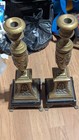 Vintage Ornate Brasscastilian Candle Holders  French Solid   Heavy 18 Tall