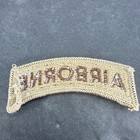 Us Army Airborne Patch Tan Brown Embroidered Hook Fastener Military Insignia