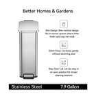 Kitchen Trash Can  7 9 Gallon Stainless Steel Slim Step Garbage Bin With Soft