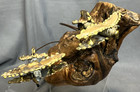 Burl Wood Vintage Brass Airplane Metal On Unique 3 5  H X 6 5  X 3 5 