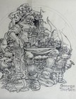 Original Pencil Drawing     Fantasy Illustration Art By George Burton