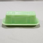 Jadeite Jadite  crisscross  Depression Style Glass 1 4 Lb  Stick Butter Dish