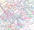 San Antonio bexar County Detailed Region Wall Map W  Zip Codes