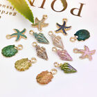 13pcs Assorted Starfish Conch Shell Metal Charms Pendant Diy Jewelry Making Us