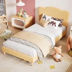 Twin Bed Frame For Girls Kids W headboard Modern Velvet Upholstered Platform Bed
