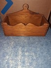 Vntg Pinewood Dovetailed Hanging Storage Box  Mail Holder Nice clean  11   5   4 