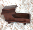 Vtg Wooden Rocking Baby Doll Cradle   hooded Crib Bed 12  Handmade Primitive