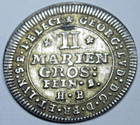1708 German States Brunswick St Andrew 2 Mariengroschen Antique Silver Coin