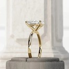 Solid 10k Yellow Gold 3ct Elongated Cushion Cut Real Moissanite Engagement Ring