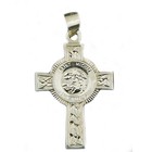 st Michael Pray For Us  Sterling Silver Cross 1 3 8  X 3 4 