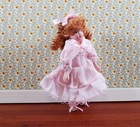Dollhouse Victorian Girl Doll Fancy Pink Dress Porcelain Poseable 1 12 Scale