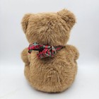 Vintage Dakin Muffin Brown Teddy Bear Plush Stuffed Animal 11  Plaid Bow 1990