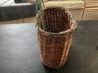 Wicker Basket And Metal Wire Wall Hanging Decorative Display Piece