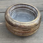 Vintage Glass Coasters 24k Gold Rim Florentine Set Of 4 1960 s