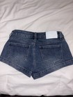 Refrain Women s Blue Dark Wash Denim Shorts Size 0 24 5-pocket Button