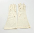 Vintage Ivory Mid Length Dress Gloves Plain Formal Pair