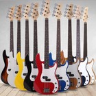 Glarry Burning Fire 4 Strings Electric P Electric Acoustic Bass Guitar With Bag
