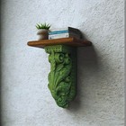 Rustic Wooden Wall Shelf   Vintage Carved Shelf   Antique Farmhouse D  cor 10x8x5