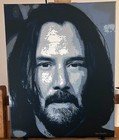 Keanu Reeves Original Modern Pop Art John Wick Acrylic Matrix Painting On Canvas