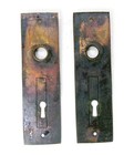 Pair Antique Vintage Victorian Eastlake Ornate Backplates Door Plates Reclaimed