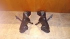 Vintage Liberty Foundry Cast Iron Andirons Labrador Dogs