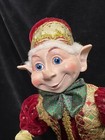 New Christmas Pixie Elf 24  Decorative Wireframe Doll   Fancy Pants Harlequin 