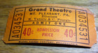 Original Vintage Lot 100 40c Grand Theatre Tickets Mt  Pleasant Pennsylvania
