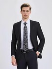 Silk Paisley Floral Tie And Pocket Square Cufflinks With Lapel Pin Sets For Men
