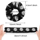 18 Pcs Volleyball Hair Ties Silk Scrunchies For Women  Black Satin Elastic Hair