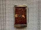 Antique Metal   Crocodile Leather Matchstick Case