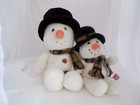 Russ Berrie Snowflake  Vintage Plush Christmas Stuffed Snowman 16    13 