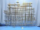 Mid-century Modern Style Abstract Metal Wall Art Geometric Skyline Grid 36 x30 