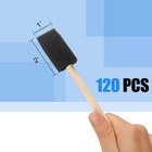 120-pack 1in Foam Brushes Wood Handle Sponge Brush Painting Stain Varnish Diy