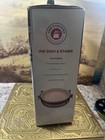 Nib Chef s Counter Pie Dish   Stand Set White Fluted Ceramic 9  Ribbed Stoneware