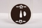 Edo Period Japan Antique Tsuba Iron Sakura No Box