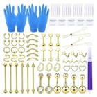 Stainless Steel Piercing Kit - Belly Button  Ear  Nose  Septum Jewelry Tools 20g