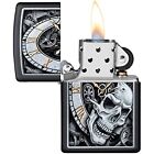 Zippo Time Skull Black Matte Color Image 29854   new  