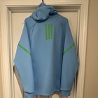Adidas Seattle Sounders Fc Mls Full-zip Hooded Jacket Blue green