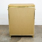 Mid Century Modern Laundry Basket Metal Caddy Gold Vintage Mcm Lift Top Bright