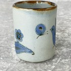 Vtg Ken Edwards Pottery El Palomar Mexico Tonala Blue Bird 8oz Coffee Mugs